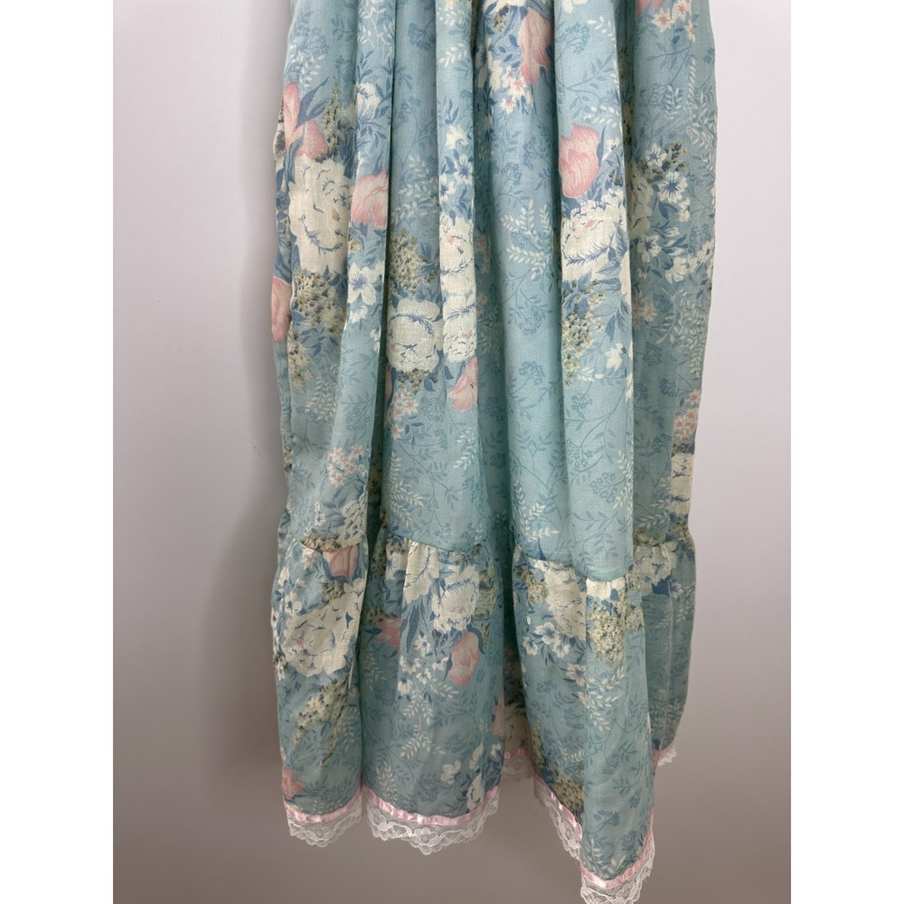 Vintage Cinderella Floral Maxi Dress Lace Smocked 6X Cottagecore Prairie USA - Picture 12 of 16